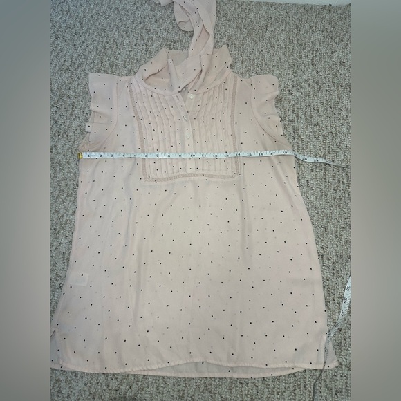 LOFT Blush Cap Sleeve Tie Front Blouse size S - Picture 9 of 9